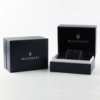 Maserati Traguardo R8871612023 Black Case & Leather Strap Red Accents Watch