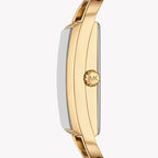 Michael Kors Women's MK Empire Three-Hand Gold-Tone Stainless Steel Logo Bracelet Watch (Model: MK4840), Gold, Modern