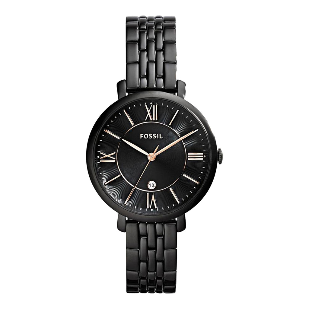Fossil Jacqueline ES3614 Three-Hand Black Stainless Steel Women's Watch