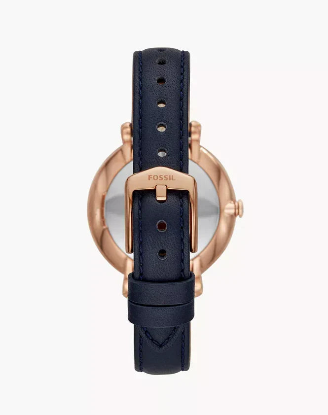 Fossil Carlie Mini ES4673 Floral Navy Leather Watch