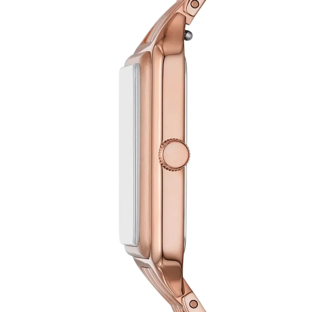 Fossil Raquel ES5323 Three-Hand Brown Mother of Pearl Rose Gold-Tone Stainless Steel Women's Watch