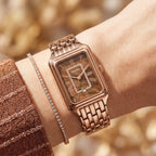Fossil Raquel ES5323 Three-Hand Brown Mother of Pearl Rose Gold-Tone Stainless Steel Women's Watch
