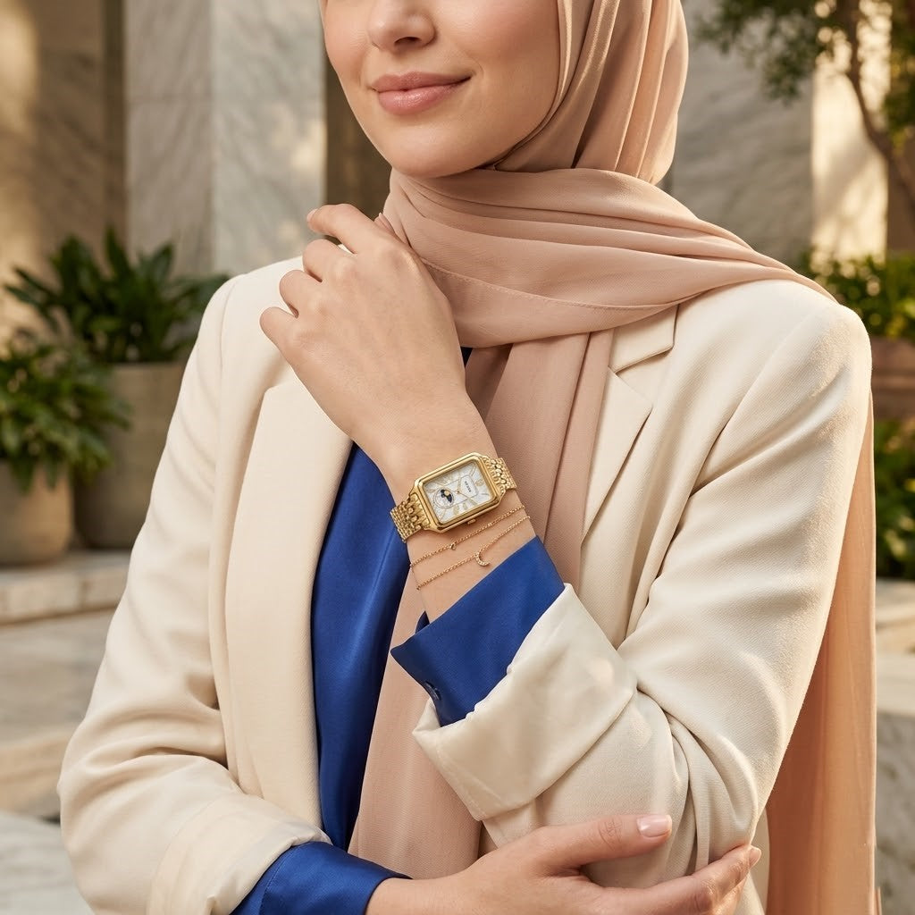 Fossil Raquel ES5398 Sun & Moon Mother of Pearl Gold-Tone Stainless Steel Women's Watch
