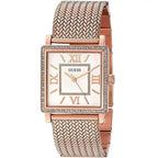 Guess Chelsea W0826L3 Rose Gold Mesh Bracelet Square Crystal Watch