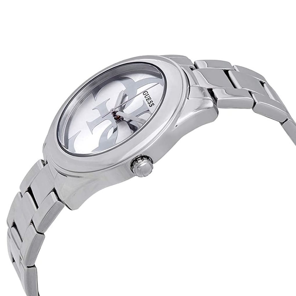 Guess G-Twist W1082L1 Silver Tone Interlocking Logo Dial Watch