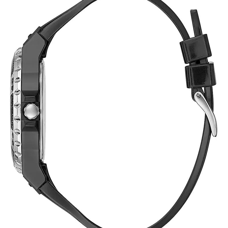 ساعة رجالي Guess Limelight GW0041L5 سوداء مطاطية متعددة الوظائف بكريستال