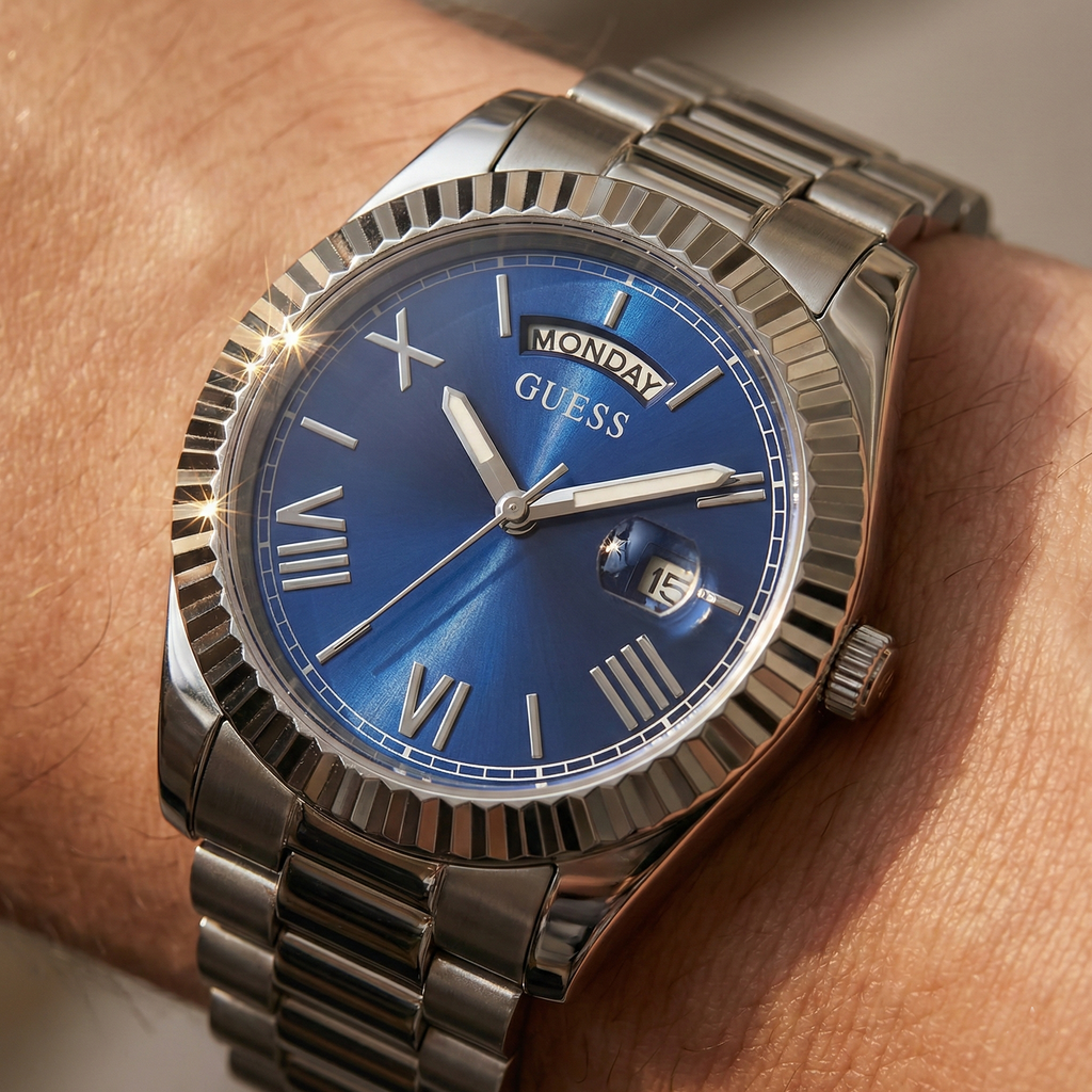 Guess Connoisseur GW0265G7 Silver Case Blue Dial Men's Watch