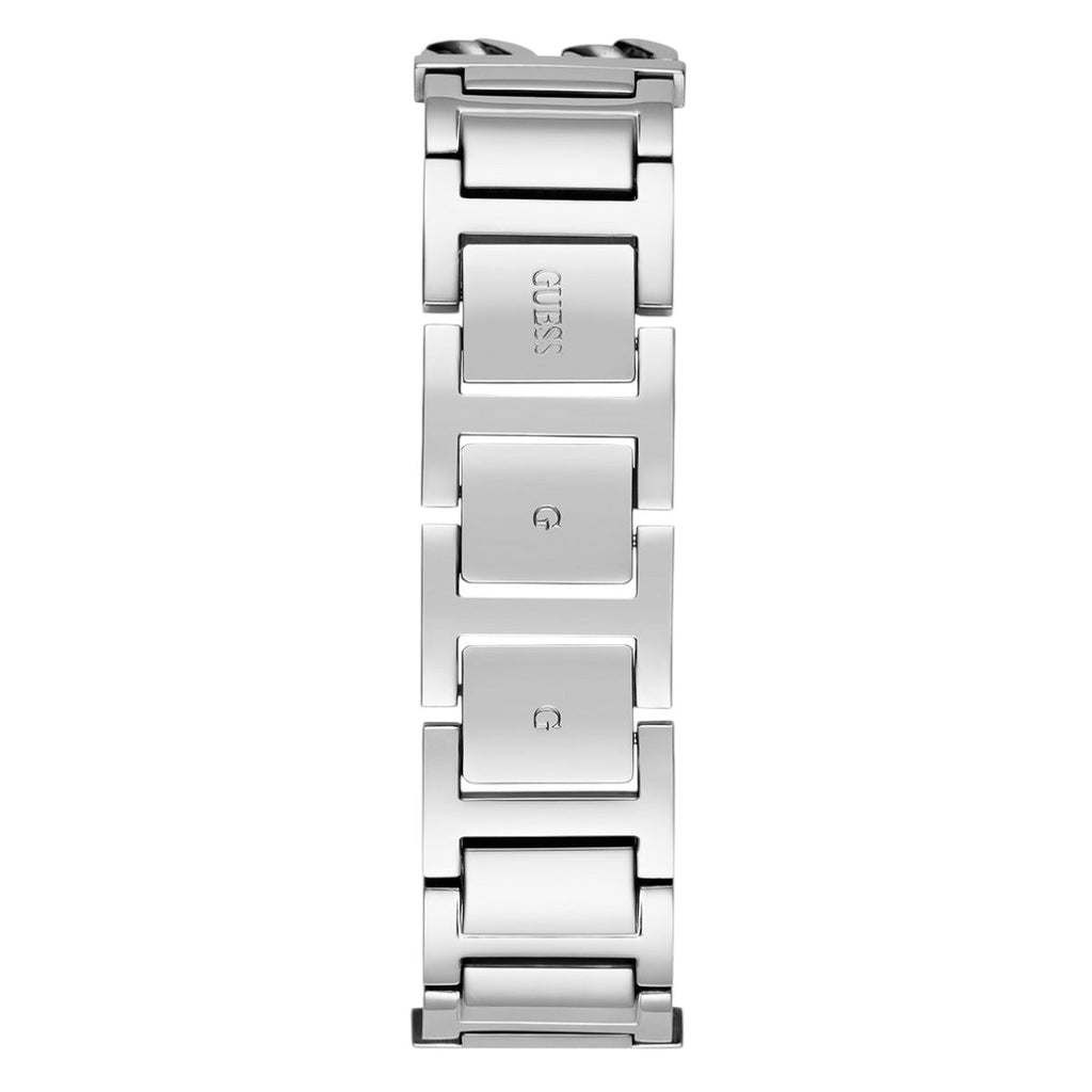 ساعة يد بسوار مستطيل من الكريستال بلون فضي طراز GW0668L1 من Guess