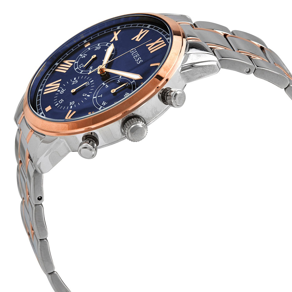 ساعة Guess Horizon W0379G7 بلونين فضي وذهبي وردي بمينا أزرق