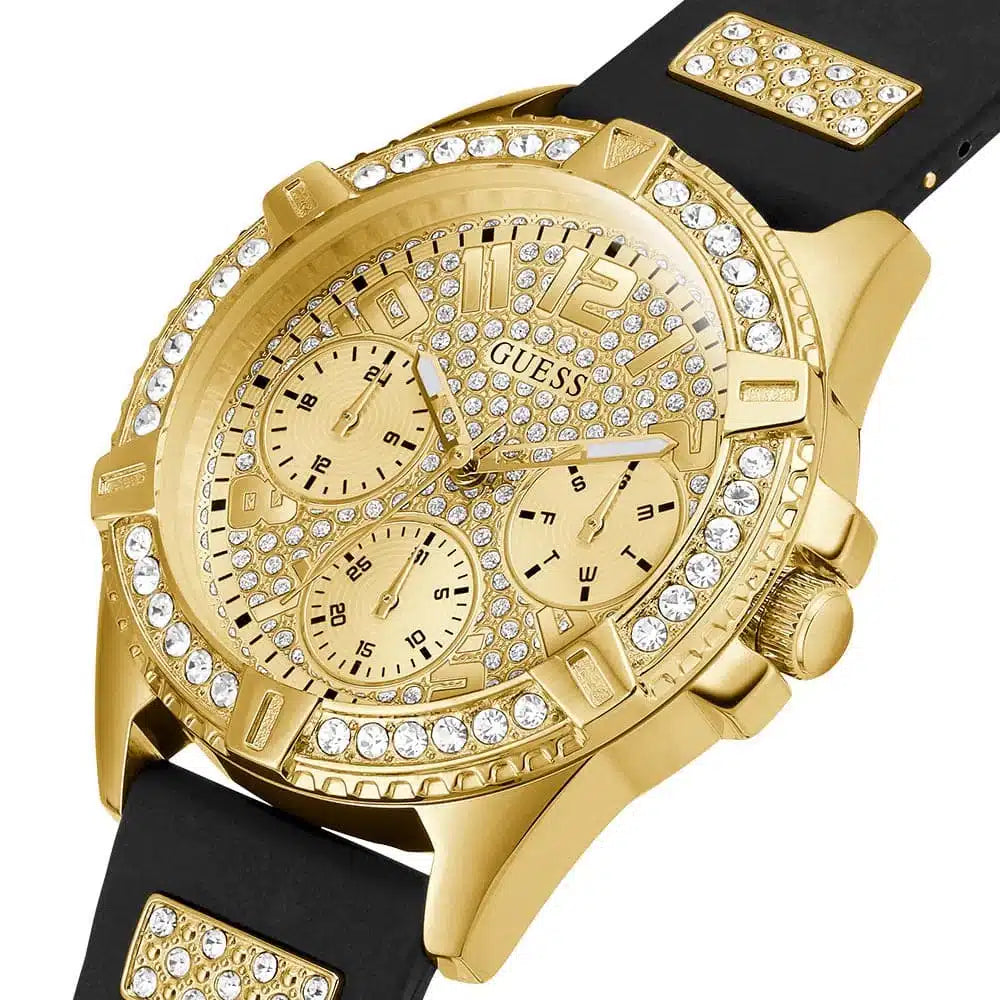 Guess Lady Frontier W1160L1 Gold & Black Rubber Watch