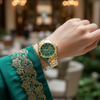 Guess Mist GW0723L1 Two-Tone Silver Gold Green Dial Ladies Watch
