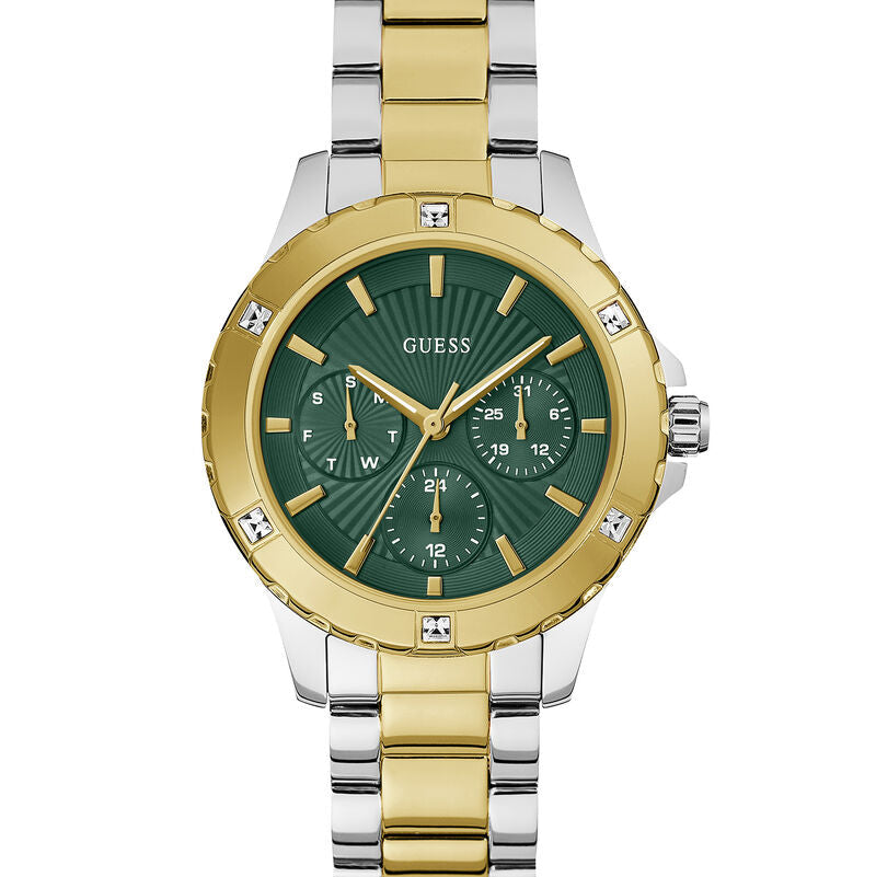 Guess Mist GW0723L1 Two-Tone Silver Gold Green Dial Ladies Watch