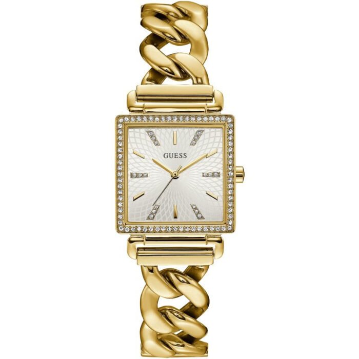 Guess Vanity W1030L2 Gold Tone Square Case Crystal Bezel Ladies Watch