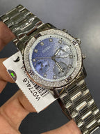 Guess Confetti W0774L6 Silver & Blue Glitter Watch