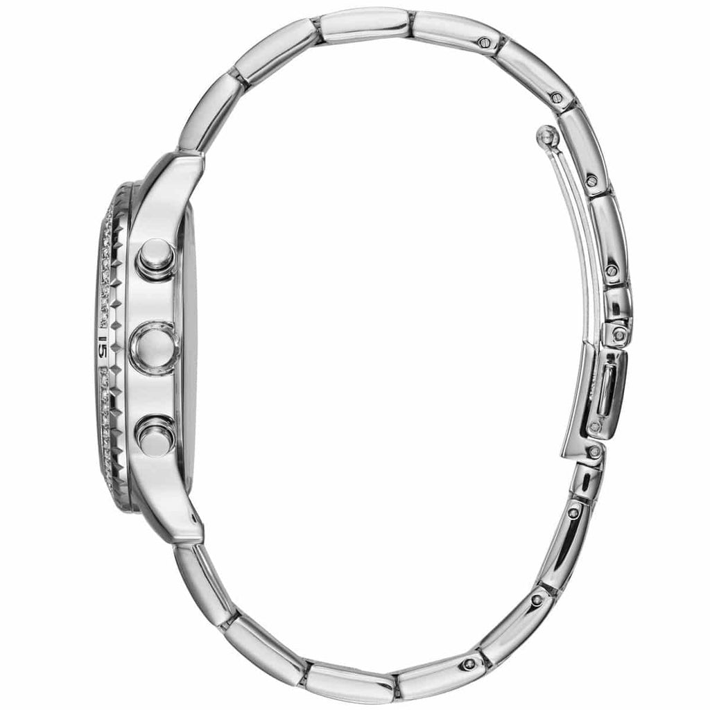 Guess Confetti W0774L6 Silver & Blue Glitter Watch
