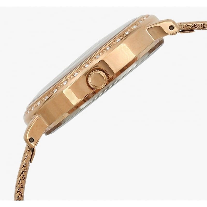 Guess Willow W0836L1 Rose Gold Woven Mesh Glitz Dial Women's Watch