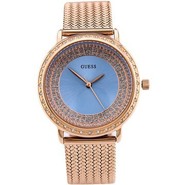 Guess Willow W0836L1 Rose Gold Woven Mesh Glitz Dial Women's Watch