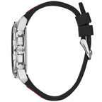Guess Octane W1047G1 Silver Case Carbon Look Dial Black/Red Rubber Watch