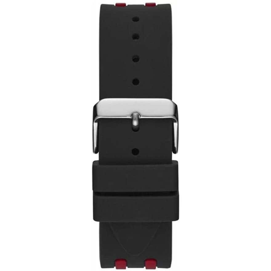 Guess Octane W1047G1 Silver Case Carbon Look Dial Black/Red Rubber Watch