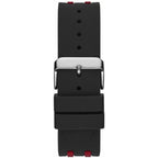 Guess Octane W1047G1 Silver Case Carbon Look Dial Black/Red Rubber Watch