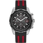 Guess Octane W1047G1 Silver Case Carbon Look Dial Black/Red Rubber Watch