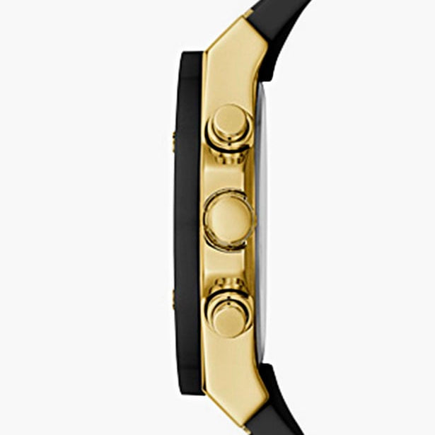Guess athena Multi-Function GW0030L2 Gold Case Gold Dial Black Rubber Women's Watch