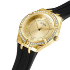 Guess Cosmo GW0034L1 Gold Case Gold Dial Black Rubber Women's Watch