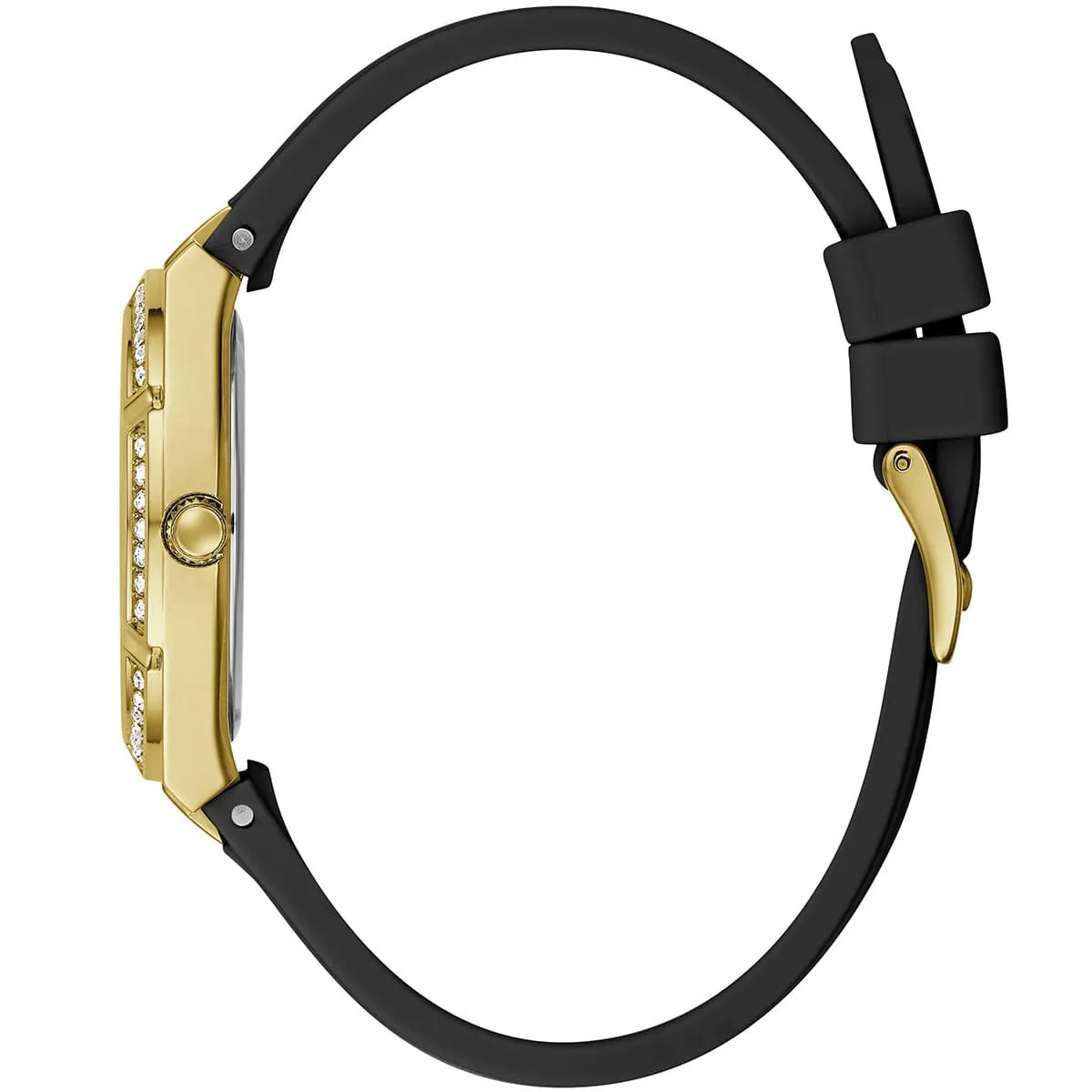 Guess Cosmo GW0034L1 Gold Case Gold Dial Black Rubber Women's Watch