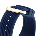 ساعة رجالي Guess Poseidon Multi-Function GW0057G2 باللون الذهبي الوردي ومينا أزرق وسوار مطاطي أزرق