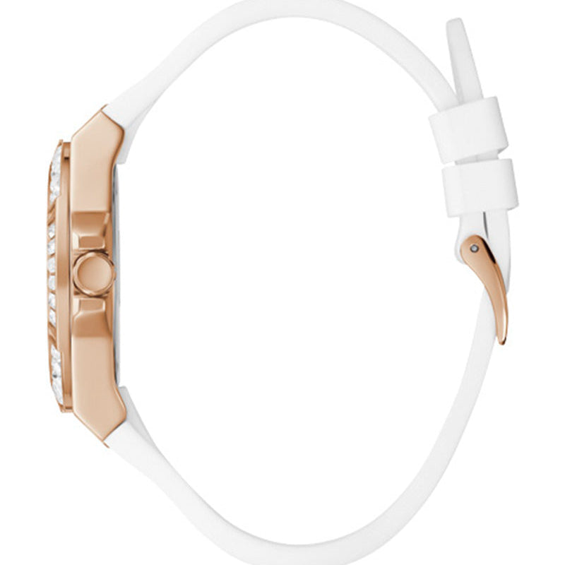 Guess Venus GW0118L4 Rose Gold Case White Dial White Rubber Women's Watch