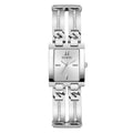 ساعة يد بسوار مستطيل من الكريستال بلون فضي طراز GW0668L1 من Guess