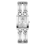 ساعة يد بسوار مستطيل من الكريستال بلون فضي طراز GW0668L1 من Guess