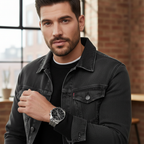 Hugo Boss Avery 1514157 Men's Silver Steel Watch Black Dial