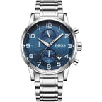Hugo Boss Aeroliner 1513183 Silver-Tone Blue Dial Chronograph Men's Watch