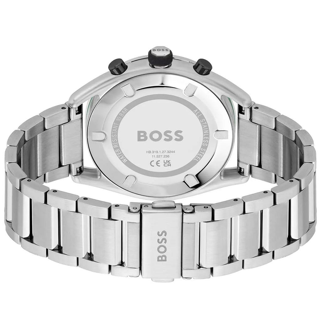 ساعة كرونوغراف للرجال Hugo Boss Center Court 1514023 باللون الفضي مع لمسات خضراء