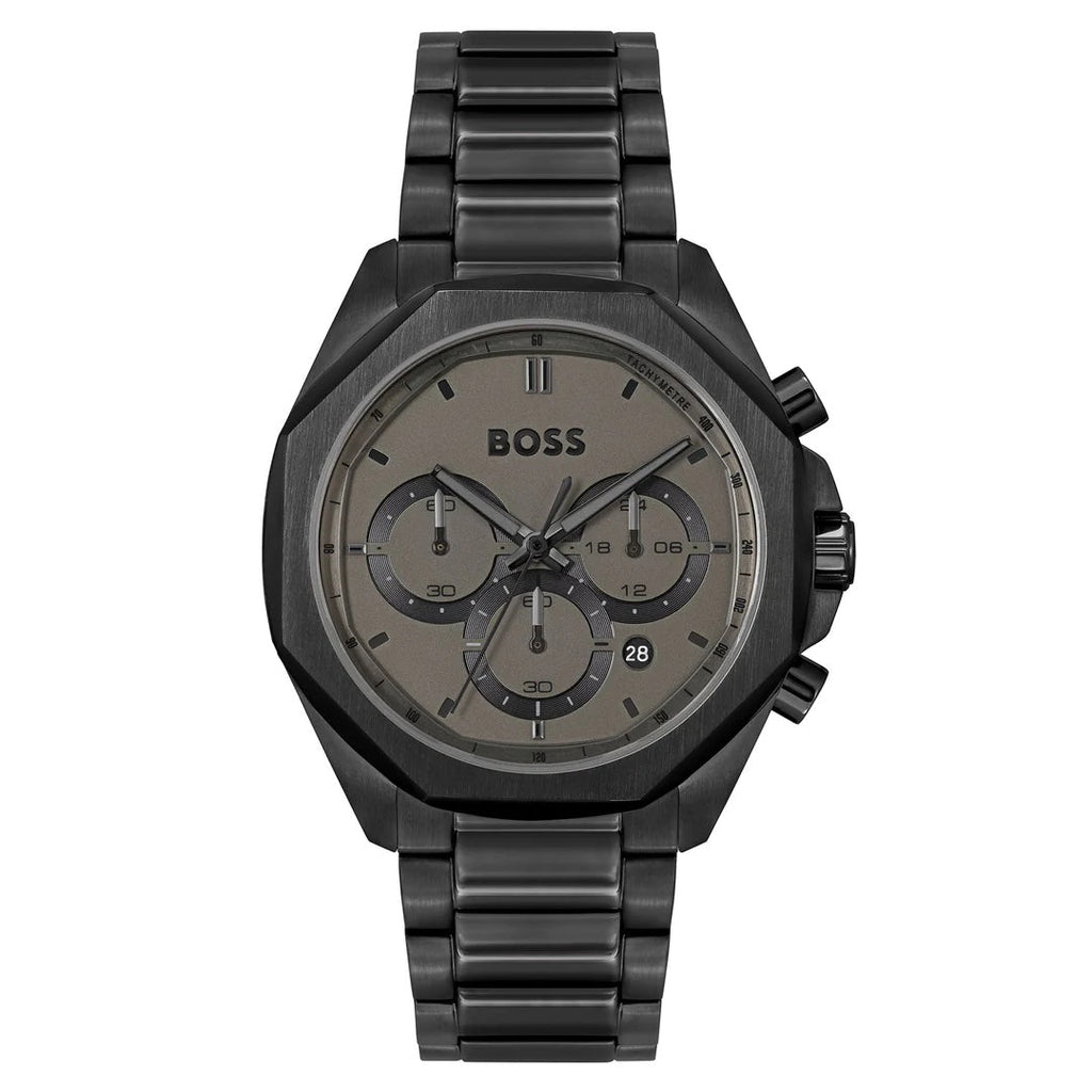 Hugo Boss Cloud 1514016 Grey IP Geometric Chronograph Men's Watch