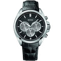 Hugo Boss Driver 1512879 Silver Stainless Steel Black Leather Chronograph Watch