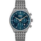 Hugo Boss Gregor 1514083 Grey IP Blue Dial Chronograph Men's Watch
