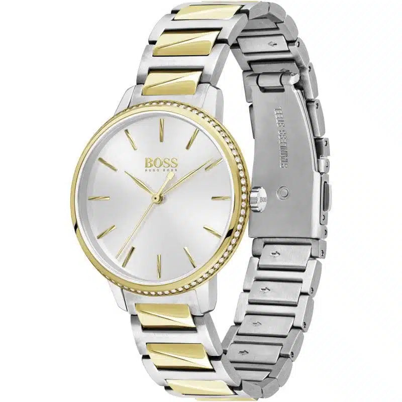 Original Hugo Boss Signature Women's Watch - Two-Tone & Crystal Bezel (1502568)