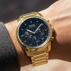 Hugo Boss Trace 1514006 Gold-Tone Black Dial Chronograph Men's Watch