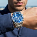 Maserati Competizione R8853100013 Silver Fluted Bezel Blue Dial Watch