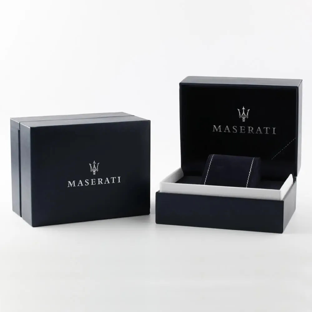 Maserati Stile R8873644001 Men's Black Steel Watch Aqua Accents