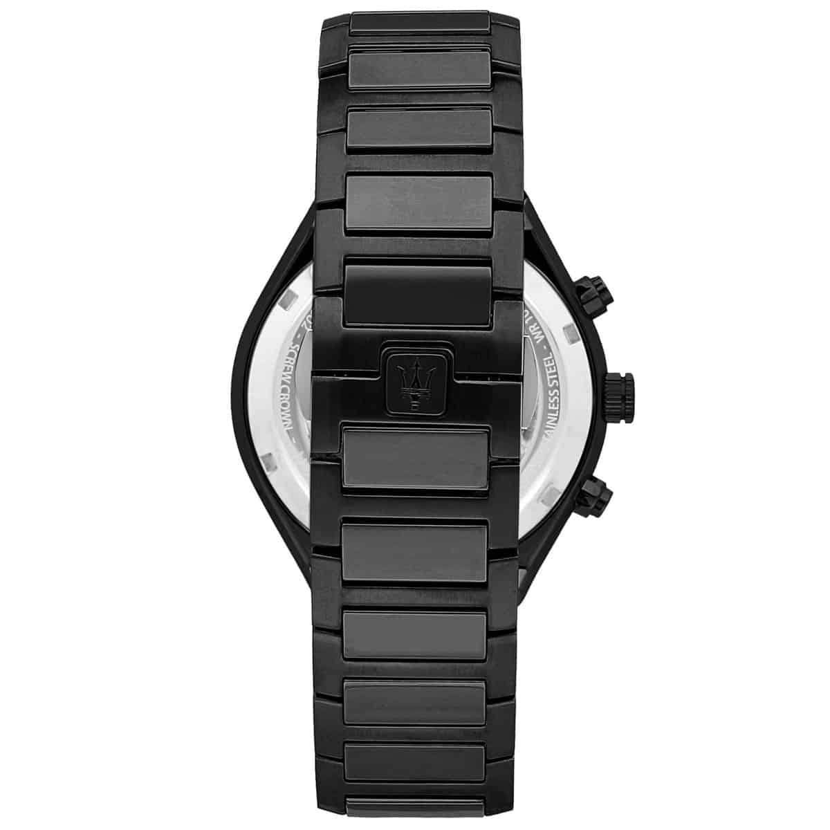 Maserati Stile R8873644001 Men's Black Steel Watch Aqua Accents