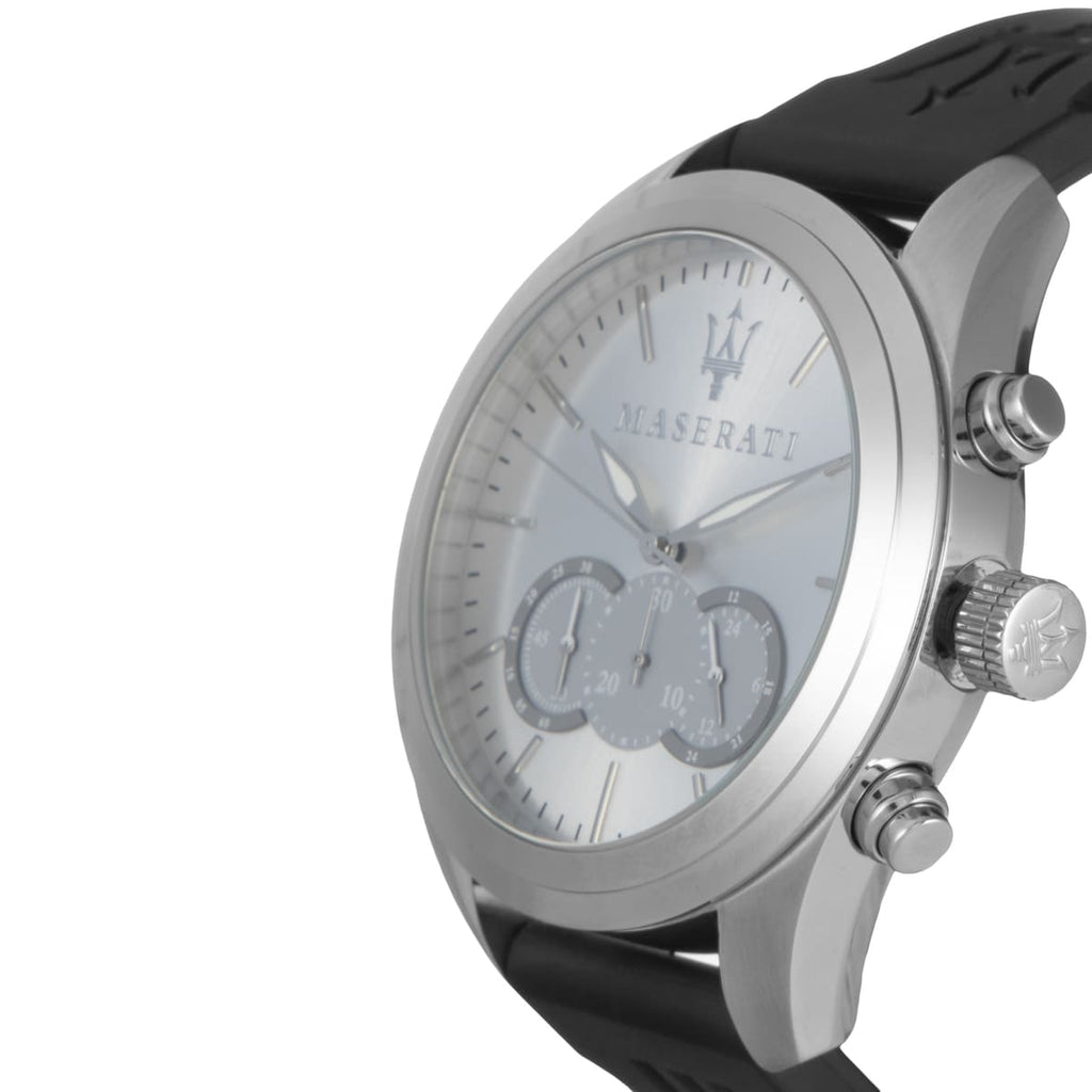 Maserati Traguardo R8871612012 Men's Silver Case Black Rubber Watch