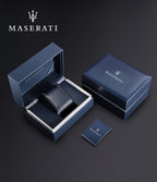 Maserati Potenza R8821108035 Automatic Skeleton Silver Case Blue Strap Watch