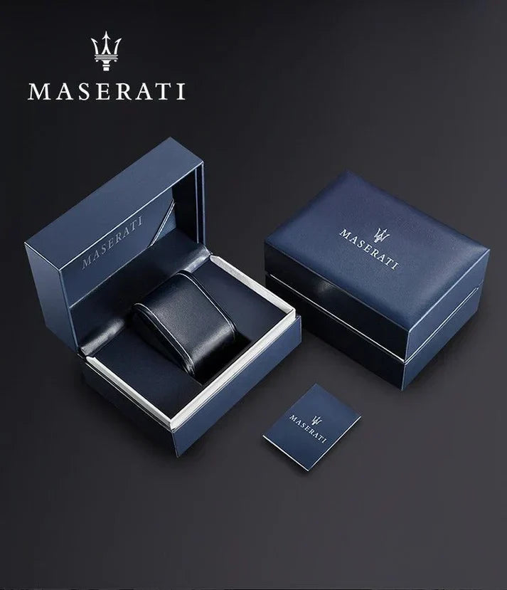Maserati Stile R8873642006 Silver Case Textured Blue Dial Chronograph Watch