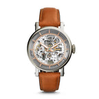 Fossil Original Boyfriend ME3109 Automatic Skeleton Tan Leather Watch