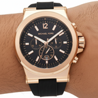 Michael Kors Dylan MK8184 Chronograph Black Rubber Strap Men's Watch