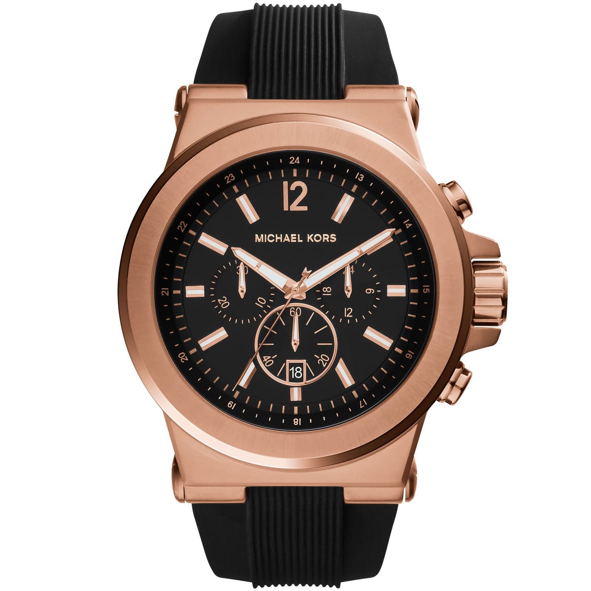 Michael Kors Dylan MK8184 Chronograph Black Rubber Strap Men's Watch
