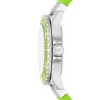Michael Kors Everest MK7360 Silver-Tone Crystal Pavé Lime Green Rubber Women's Watch